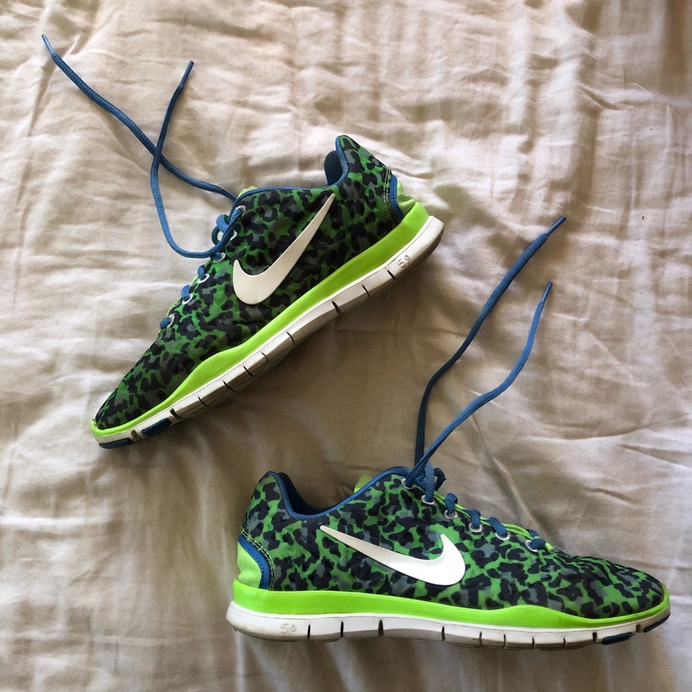 Nike Leopard Free (Lime Green & Blue)